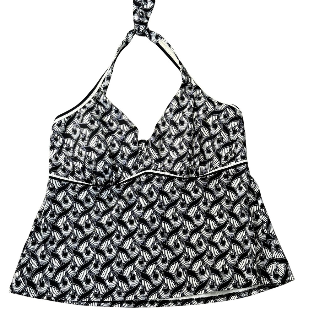 Lands' End Tankini Top Underwire Size 22w Black/White